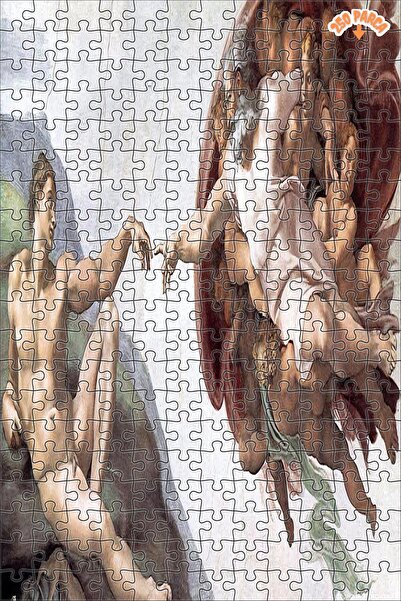 Teona Ahşap Adem'in Yaratılışı Dekoratif Çift Katlı Çerçeveli Asılabilir Ahşa...