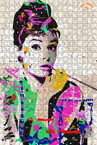 Teona Ahşap Audrey Hepburn Dekoratif Çift Katlı Çerçeveli Asılabilir Ahşap Pu...