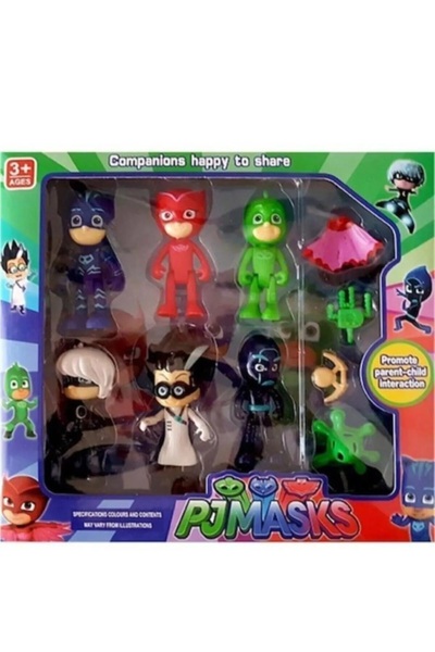 Brother Toys Pjmasks Pijamaskeliler Pj Kedi Çocuk Baykuş Kız Kertenkele Çocuk Gece Ninjası 10'lu Figür Seti