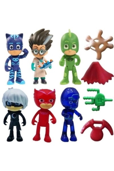 Brother Toys Pjmasks Pijamaskeliler Pj Kedi Çocuk Baykuş Kız Kertenkele Çocuk Gece Ninjası 10'lu Figür Seti