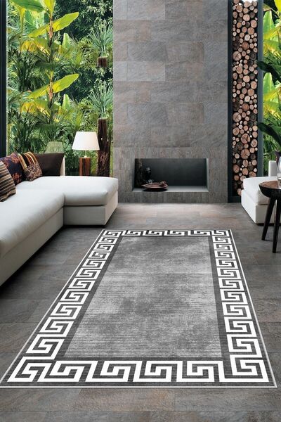 West Home Dijital Baskı Yıkanabilir Kaymaz Taban Salon Halısı Mutfak Halısı Y...
