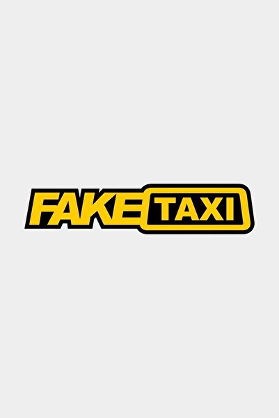 HMNL Fake Taxi Sticker Motor, Kask, Laptop, Araba Sticker 14x3 Cm