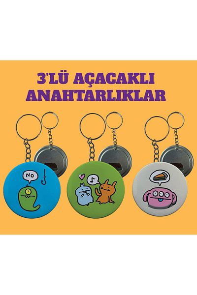 rakkun shop Monster Series 3-Piece Opener and Keychain Set - 20051956