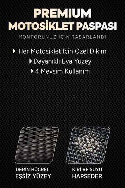 TORPEDO Kuba Brilliant Premium Eva Uyumlu Motosiklet Paspası - Siyah Kırmızı