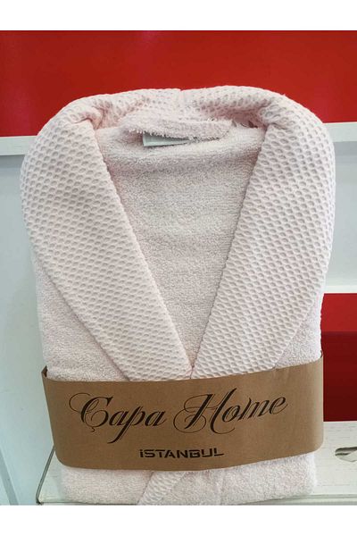 Çapa Home 100% Cotton Water Drawing Double Pocket Bathrobe