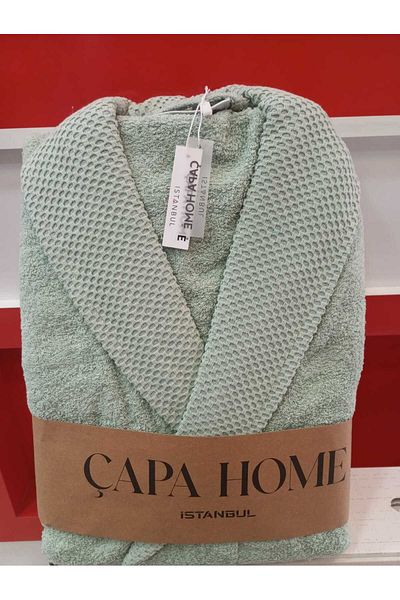 Çapa Home 100% Cotton Water Drawing Double Pocket Bathrobe
