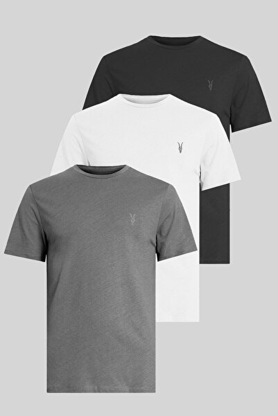 Kozik 3 قطع قياسية - تي شيرت قطني 100% برقبة دائرية مضاد للبيلينغ