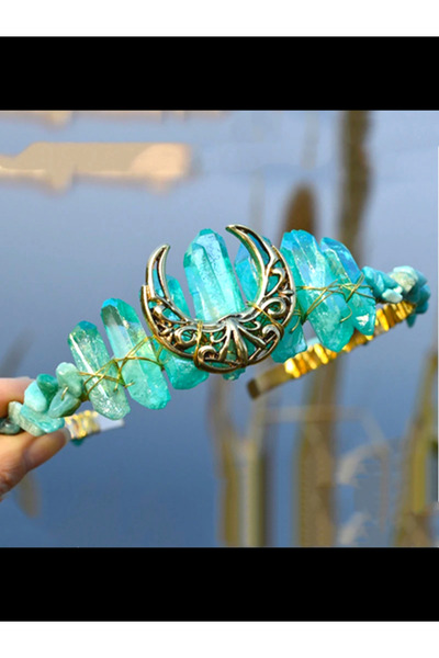 DOĞAL TAŞ CENNETİ RAİNBOW QUARTSZ KRAL KRALİÇE DOĞAL TAŞ TACI SERTİFİKALI