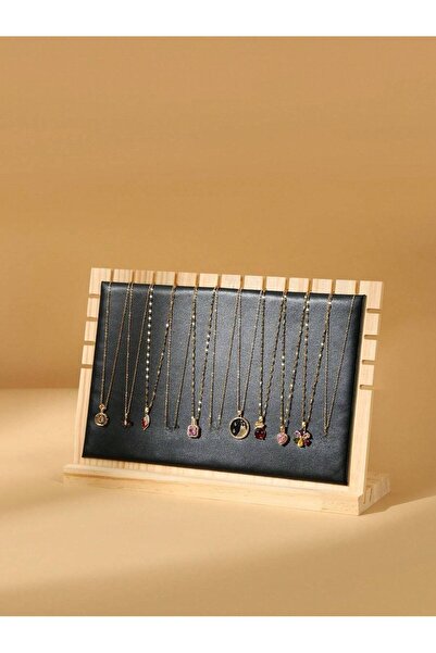 Tiydem Ahşap Takı Teşhir Standı Çoklu Kolye Vitrin Sergileme Standı Büyük Boy