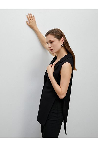 Koton Classic Vest V-Neck Single Button Belted on the Sides