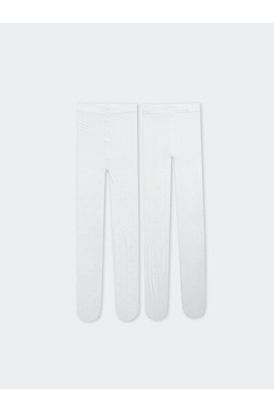 LC Waikiki Sosete LCW pentru fete cu modele de ciorapi subțiri - Pachet de 2