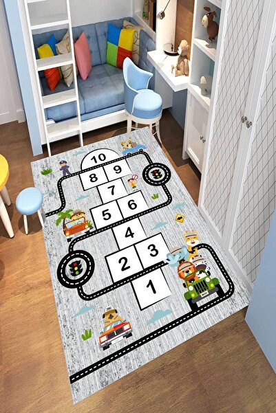 YTR HOME Dijital Baskı Yıkanabilir Kaymaz Taban Dekoratif Salon Mutfak Halısı...