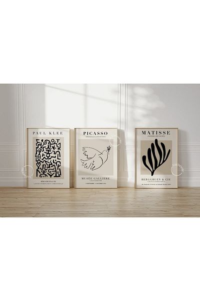 Yaris Note Mid Century 3 τεμαχίων χωρίς πλαίσιο αφίσα τοίχου νερού Αφίσα Μοντέρνα διακοσμητική χωρίς πλαίσιο