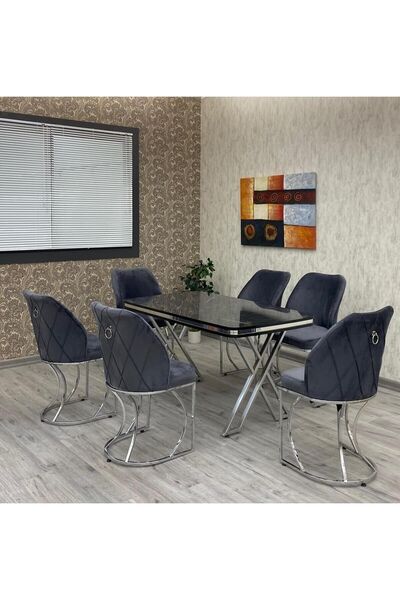 BY ORHAN GÜZEL Mutfak Masası Takımı 6 Kişilik Mutfak Masa Takımı ,orma Masa T...