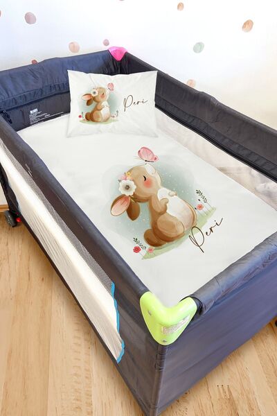 Homamia Anne Yanı Çarşaf Seti Kelebek Tavşan (100X115)