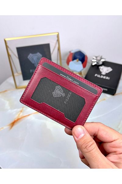 Fil Deri Genuine Leather Card Holder and Wallet Set