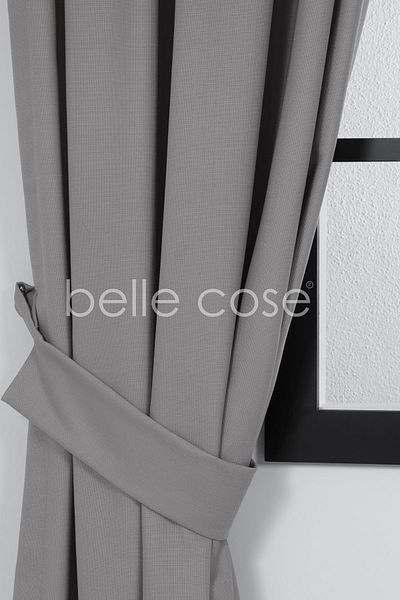 Belle Cose Linen Look Background Curtain Pleatless Planting Light Gray