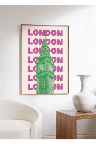 Yaris Note London Frameless Poster Μοντέρνα Διακοσμητική Κορνίζα