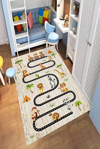 YTR HOME Dijital Baskı Yıkanabilir Kaymaz Taban Dekoratif Salon Mutfak Halısı...