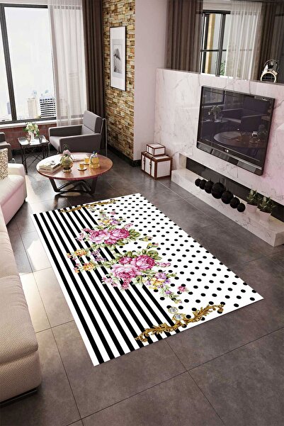 Dijital Baskı Yıkanabilir Kaymaz Taban Dekoratif Salon Mutfak Halısı Yolluk