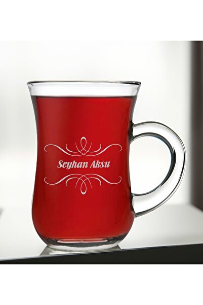 Bk Gift Kişiye Özel İsimli Keyif Kulplu Çay Bardağı-2, Arkadaşa, Sevgiliye He...