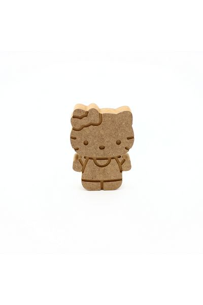 na neşeli ahşap 15 cm 18 mm Hello Kitik We Can Stand and Paint Raw Wooden Object - Wooden Painting Product