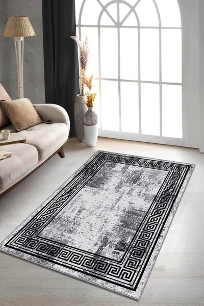 Viva Home Çerçeveli Versace Model Kaymaz Tabanlı Halı Ar165