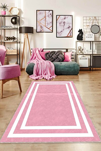 NeluxHome Dijital Baskılı Dekoratif Makinede Yıkanabilir Kaymaz Tabanlı Halı ...