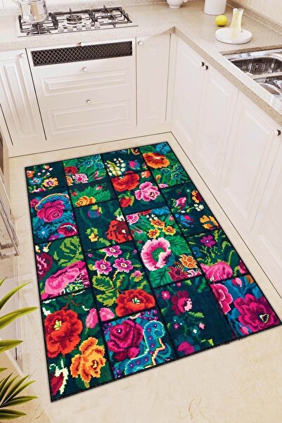 Viva Weaver's Makinede Yıkanabilir Kaymaz Tabanlı Mutfak Halısı Ar572