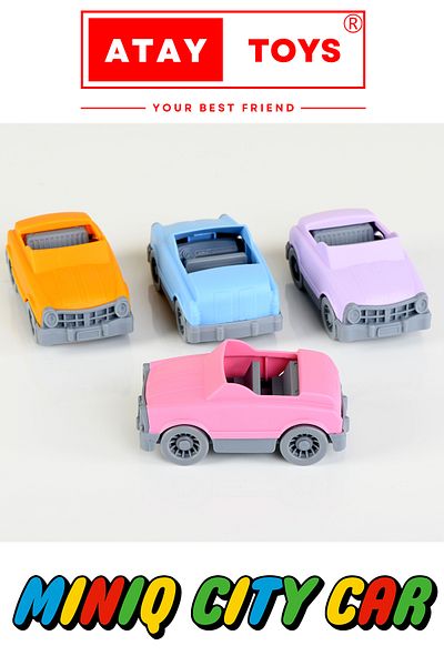 ATAY TOYS لعبة سيارة ميني سيتي كار كابريو باستيل 12 قطعة