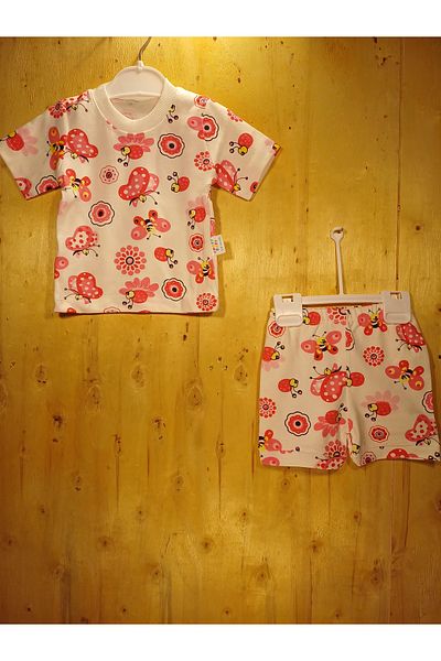 SWEET BABY Butterfly and Flower Printed Baby Girl Shorts Set
