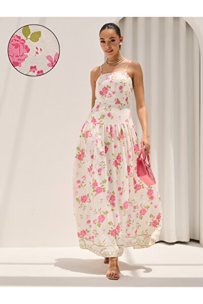 Styli فستان ماكسي بطبقات وطبعات زهور