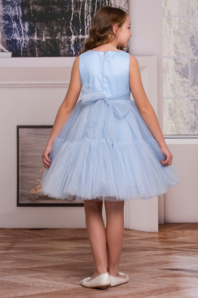 SÜSLÜ PİNK KİDS KIZ ÇOCUK TÜLLÜ SADE ŞIK ELBİSE