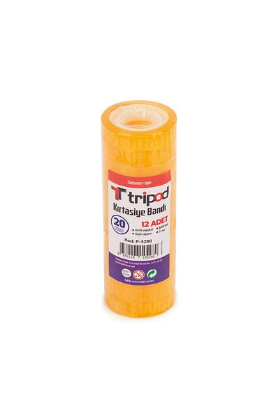 Tripod 20 Yard Stationery Clear Tape - Tripod P-5280 Pack of 12