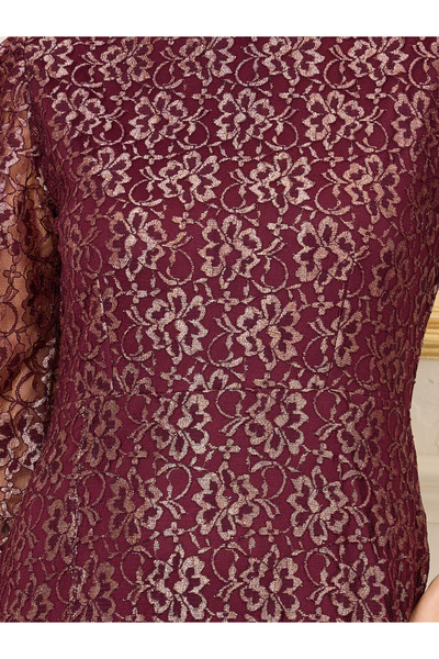 Styli Foil Print Mesh Insert Tiered Midi Dress