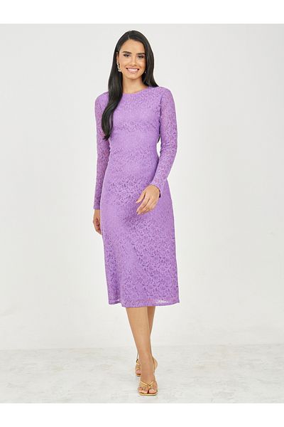 Styli All Over Lace A-Line Midi Dress