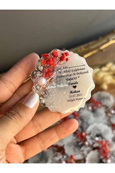 Sultan Tasarım 6 Cm - 20 Adet Çiçekli Söz Nişan Düğün Kız Erkek Bebek Yenidoğ...