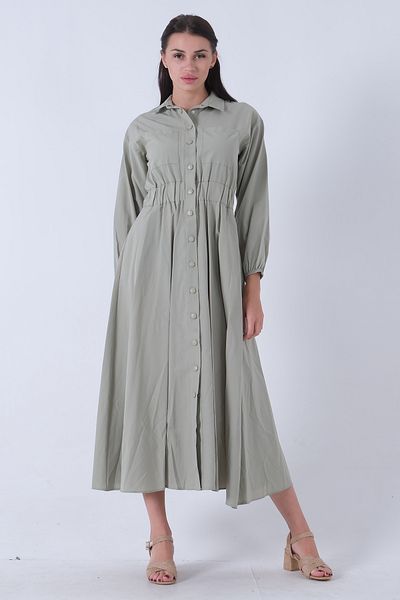 Feminist Mint Hijab Dress - Neck Snap, Model422134
