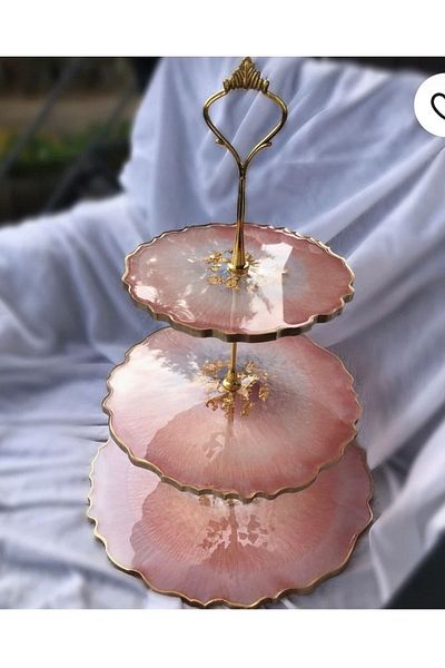 Sultan Tasarım Three Tier Gilded Presentation Fruit Bowl for Cookies