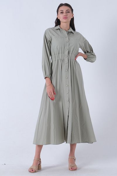 Feminist Mint Hijab Dress - Neck Snap, Model422134