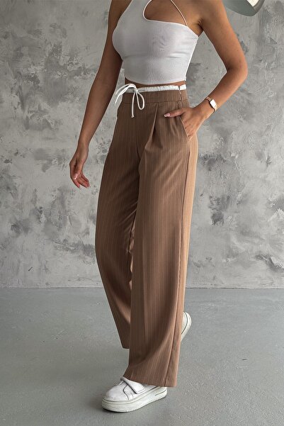 FEMELLE PESTUDIO Yanı Fermuarlı Kemerli Palazzo Pantolon