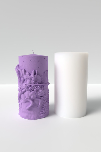 Cageartstudio Silindir Savaşçi Valkür Desenli Mum Silikon Kalıp -  Mitoloji M...