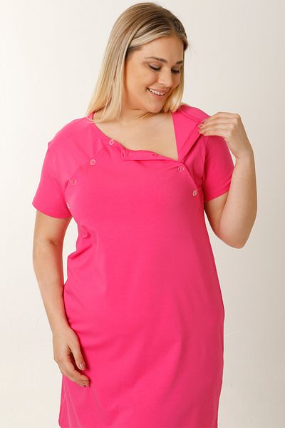 par lingerie pl Fuchsia Short Sleeve Maternity Nursing Nightgown