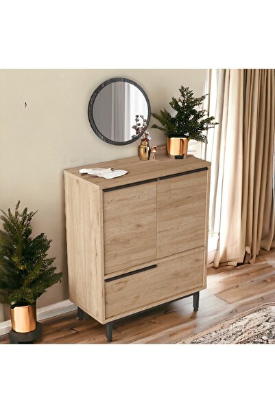 L'occi Concept Grove Aynalı 3 Kapaklı Ayakkabılık Metal Ayaklı Sepet GV1-S