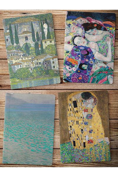 Postifull Caiet Klimt fără linii - 4 bucăți 64 pagini 14*21 cm, caiet de gândire și artă