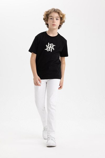 DeFacto Boy's Short Sleeve Crew Neck T-Shirt - C1938A824SM