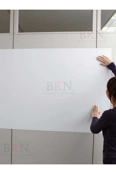 BRN Reklam Bright White Blackboard Foil Self-Adhesive Table Suitable for Cabinets and Walls