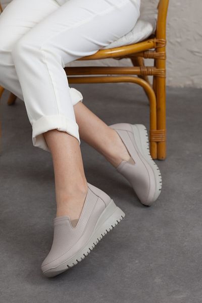 DERİMİSS Women's Genuine Leather Wedge Heeled Orthopedic Shoes