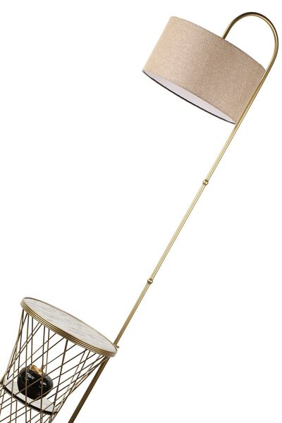 Begüsa Evsa Sehpa Lambader Eskitme Mermer Ahşap Hasır Şapka