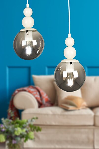 Begüsa Sonsuz 2.li Avize Beyaz Füme Cam